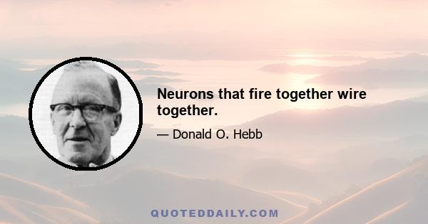 Neurons that fire together wire together.