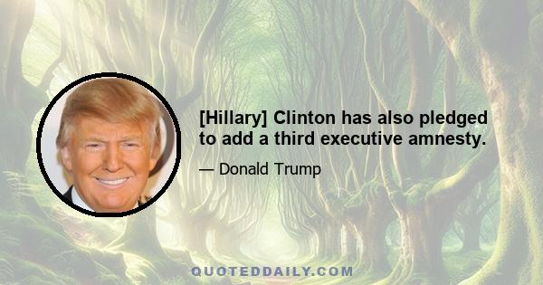 [Hillary] Clinton has also pledged to add a third executive amnesty.