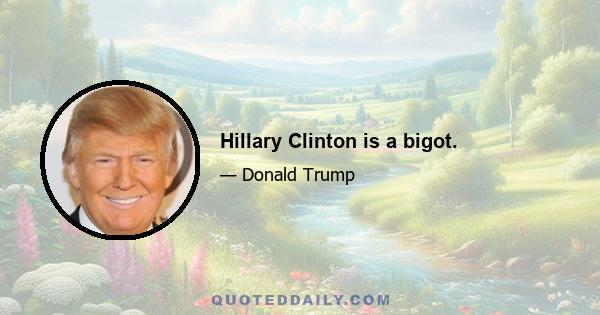 Hillary Clinton is a bigot.