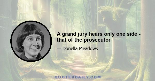 A grand jury hears only one side - that of the prosecutor