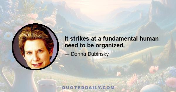 It strikes at a fundamental human need to be organized.