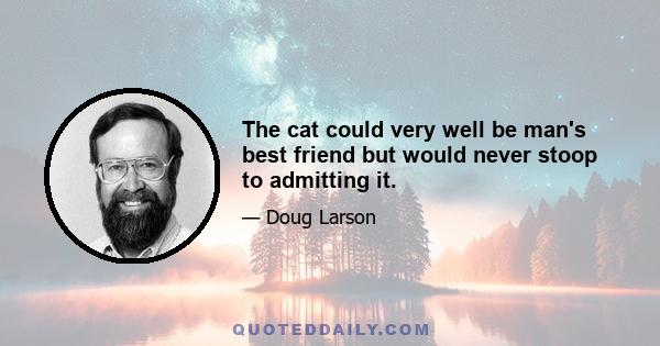 The cat could very well be man's best friend but would never stoop to admitting it.