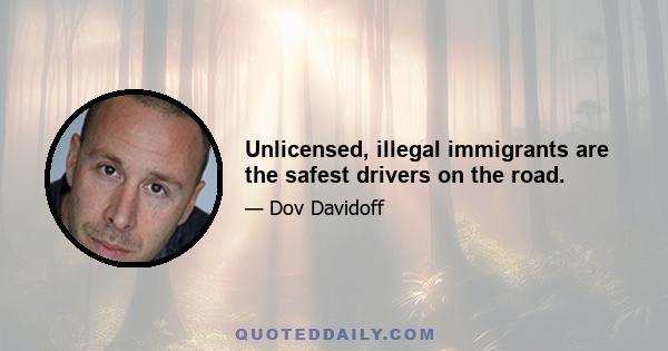 Unlicensed, illegal immigrants are the safest drivers on the road.