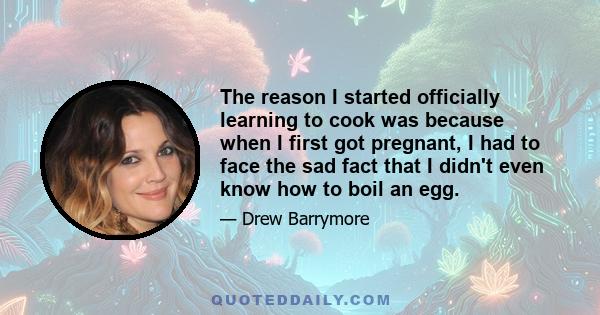 The reason I started officially learning to cook was because when I first got pregnant, I had to face the sad fact that I didn't even know how to boil an egg.