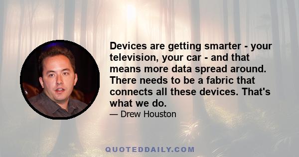 Devices are getting smarter - your television, your car - and that means more data spread around. There needs to be a fabric that connects all these devices. That's what we do.