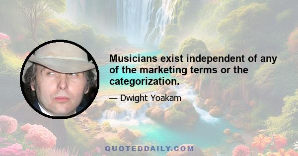 Musicians exist independent of any of the marketing terms or the categorization.