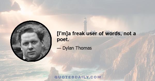 [I'm]a freak user of words, not a poet.