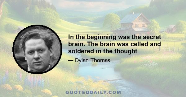 In the beginning was the secret brain. The brain was celled and soldered in the thought