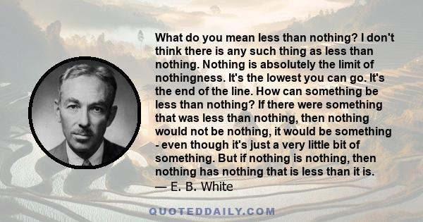 What do you mean less than nothing? I don't think there is any such thing as less than nothing. Nothing is absolutely the limit of nothingness. It's the lowest you can go. It's the end of the line. How can something be