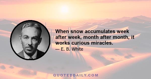 When snow accumulates week after week, month after month, it works curious miracles.