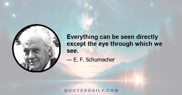 Everything can be seen directly except the eye through which we see.