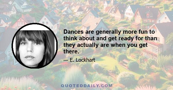 Dances are generally more fun to think about and get ready for than they actually are when you get there.