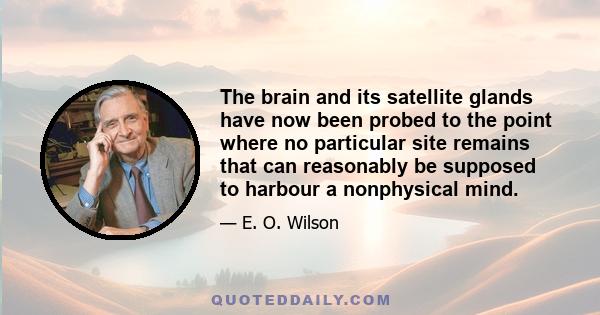 The brain and its satellite glands have now been probed to the point where no particular site remains that can reasonably be supposed to harbour a nonphysical mind.