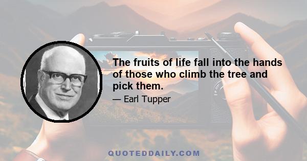 The fruits of life fall into the hands of those who climb the tree and pick them.