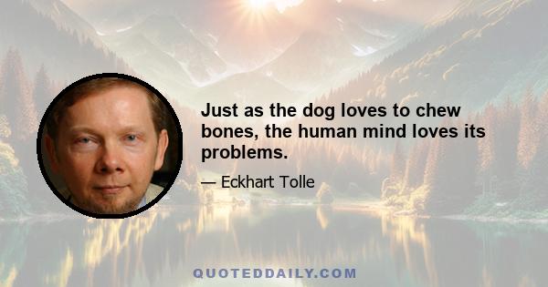 Just as the dog loves to chew bones, the human mind loves its problems.