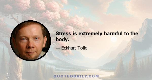 Stress is extremely harmful to the body.