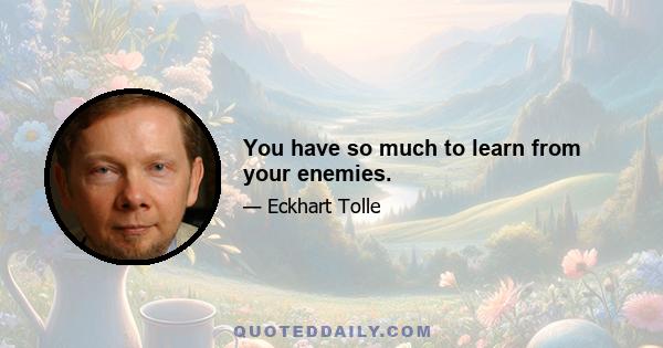 You have so much to learn from your enemies.