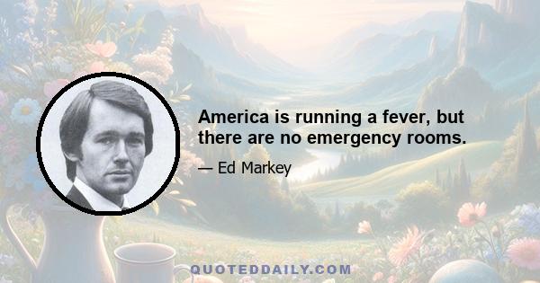 America is running a fever, but there are no emergency rooms.