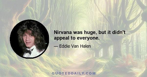 Nirvana was huge, but it didn't appeal to everyone.