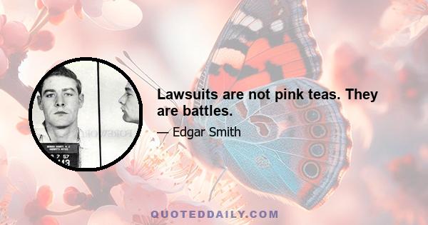 Lawsuits are not pink teas. They are battles.