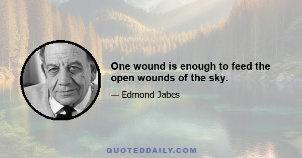 One wound is enough to feed the open wounds of the sky.