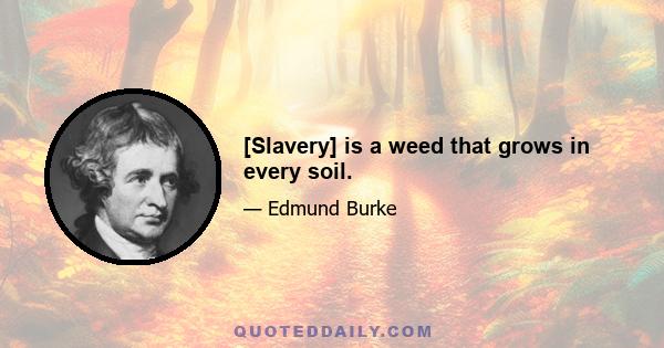 [Slavery] is a weed that grows in every soil.