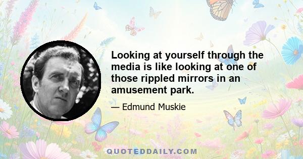 Looking at yourself through the media is like looking at one of those rippled mirrors in an amusement park.