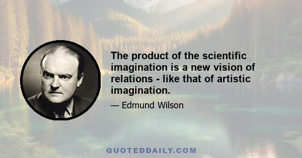 The product of the scientific imagination is a new vision of relations - like that of artistic imagination.