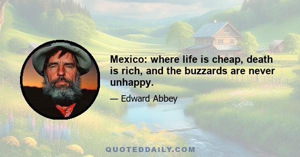 Mexico: where life is cheap, death is rich, and the buzzards are never unhappy.