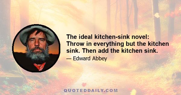 The ideal kitchen-sink novel: Throw in everything but the kitchen sink. Then add the kitchen sink.