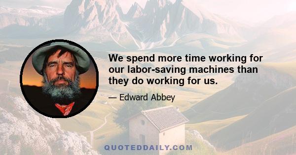 We spend more time working for our labor-saving machines than they do working for us.