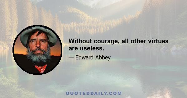 Without courage, all other virtues are useless.