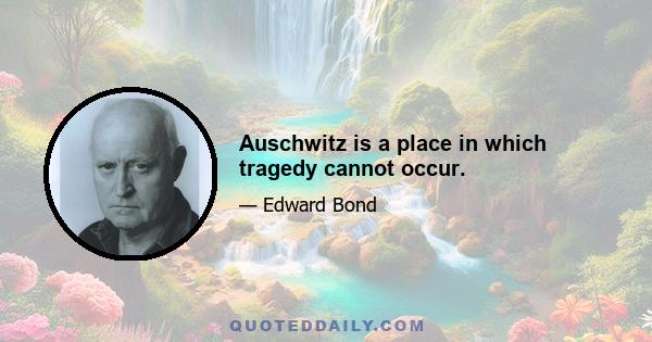 Auschwitz is a place in which tragedy cannot occur.