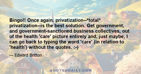 Bingo!! Once again, privatization--*total* privatization--is the best solution. Get government, and government-sanctioned business collectives, out of the health 'care' picture entirely and, just maybe, I can go back to 