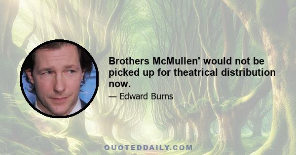 Brothers McMullen' would not be picked up for theatrical distribution now.