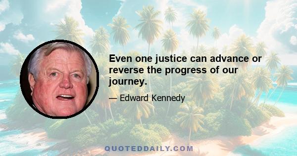 Even one justice can advance or reverse the progress of our journey.