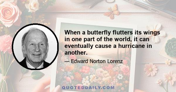 When a butterfly flutters its wings in one part of the world, it can eventually cause a hurricane in another.