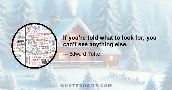 If you’re told what to look for, you can’t see anything else.