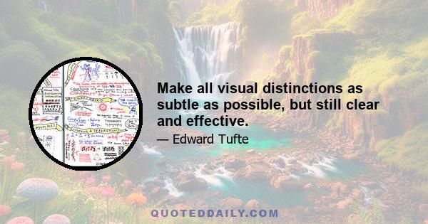 Make all visual distinctions as subtle as possible, but still clear and effective.