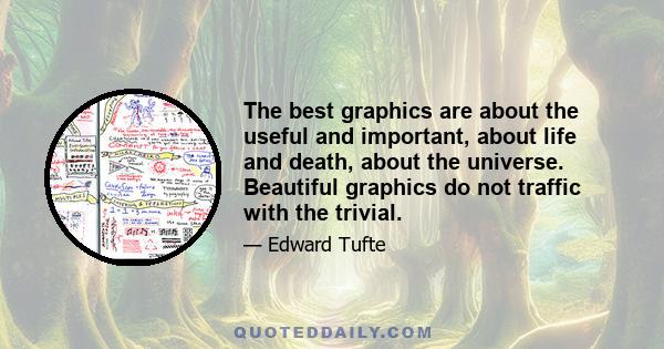 The best graphics are about the useful and important, about life and death, about the universe. Beautiful graphics do not traffic with the trivial.