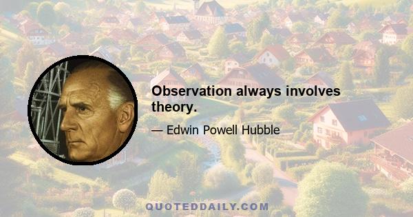 Observation always involves theory.