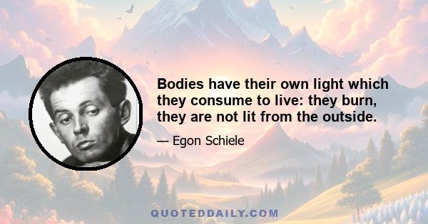 Bodies have their own light which they consume to live: they burn, they are not lit from the outside.