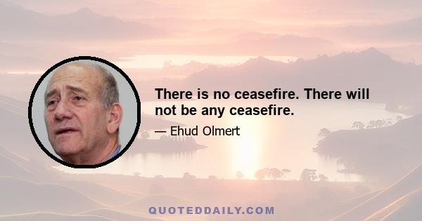 There is no ceasefire. There will not be any ceasefire.