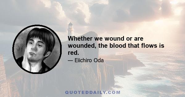 Whether we wound or are wounded, the blood that flows is red.