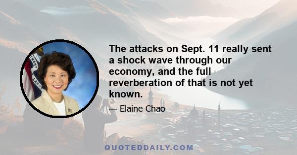 The attacks on Sept. 11 really sent a shock wave through our economy, and the full reverberation of that is not yet known.