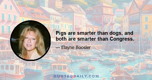 Pigs are smarter than dogs, and both are smarter than Congress.