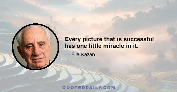 Every picture that is successful has one little miracle in it.