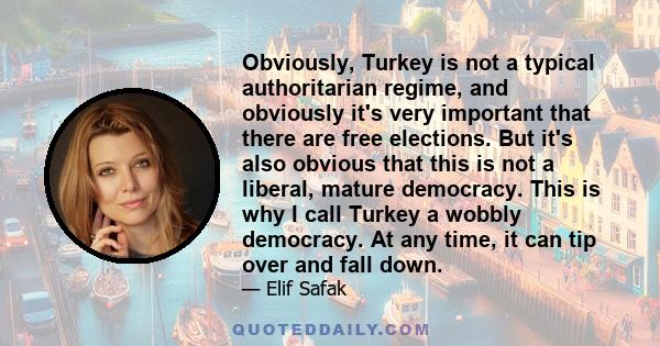 Obviously, Turkey is not a typical authoritarian regime, and obviously it's very important that there are free elections. But it's also obvious that this is not a liberal, mature democracy. This is why I call Turkey a