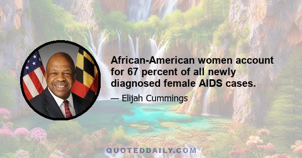 African-American women account for 67 percent of all newly diagnosed female AIDS cases.