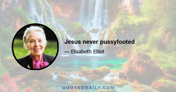 Jesus never pussyfooted